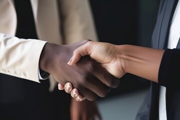 Business people shaking hands. Close up of business. Generative AI