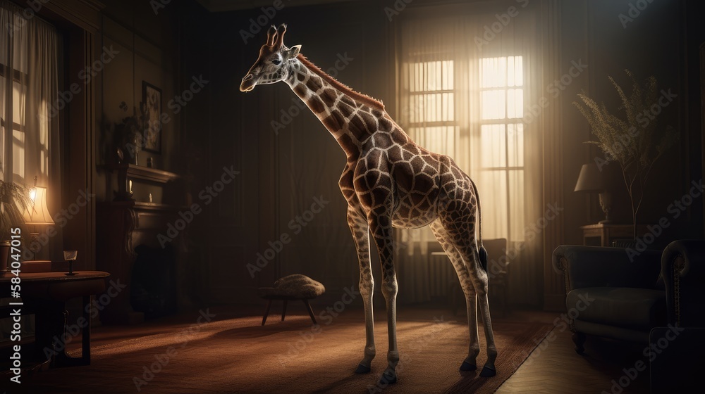 Poster last giraffe. created with generative ai.