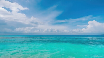 Fototapeta premium Blue Ocean Background. Illustration AI Generative.