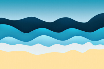landscape of beach waves card effect background