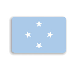 Federated States of Micronesia flag - flat vector rectangle with rounded corners and dropped shadow.