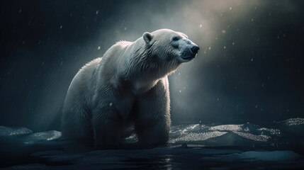 Obraz na płótnie Canvas Last polar bear on earth. Created with Generative AI.