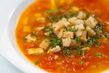 tomato soup with bread