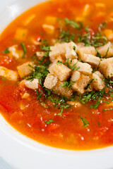 tomato soup with bread