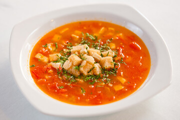 tomato soup with bread