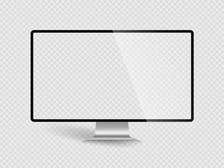 Isolated desktop pc monitor mockup without background with blank screen. Stock royalty free illustration