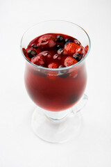 glass of cranberry juice