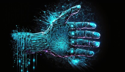 Hand Technology Concept Background - Generative AI