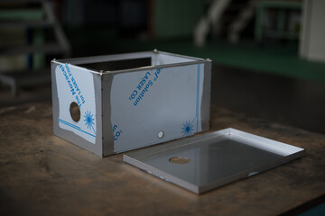 Work scene welding parts to each other