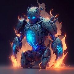 Robot on fire
