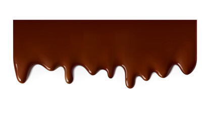 Realistic melted chocolate drops. Vector illustration isolated on white background. Сan easily be used for different backgrounds. See my profile with other liquids. EPS10.