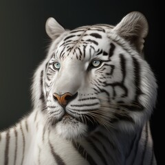 white bengal tiger on black background