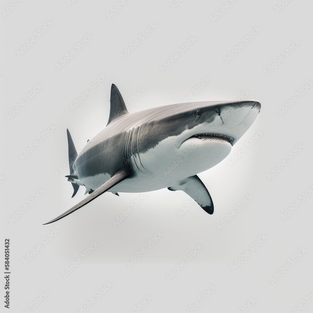 Wall mural shark isolated on white