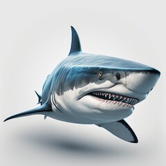 menacing great shark isolated