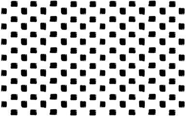 Simple minimalist seamless pattern with hand drawn black ink dots.