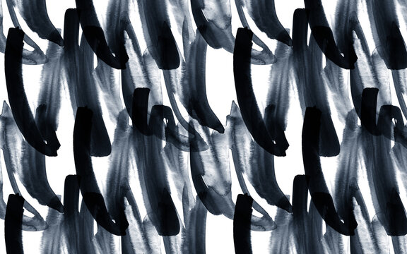 Bold blue black brushstroke pattern