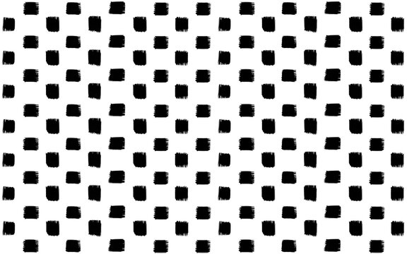 Simple minimalist seamless pattern with hand drawn black ink dots.