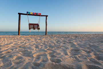 Beautiful Progreso beach in Mexico - 584053205
