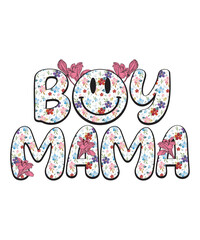 Boy Mama Retro Mother's Day T-shirt Design
