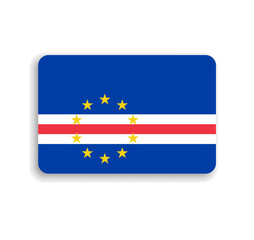 Cape Verde flag - flat vector rectangle with rounded corners and dropped shadow.