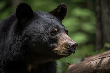 Black Bear, animals, close up, Generative AI