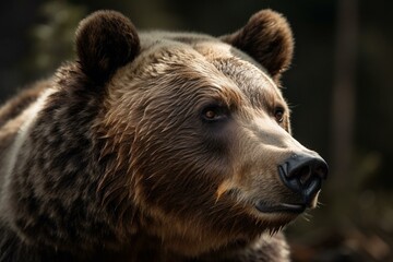 Fototapeta na wymiar Grizzly Bear, animals, close up, Generative AI