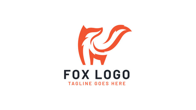 Fox shadow art logo design