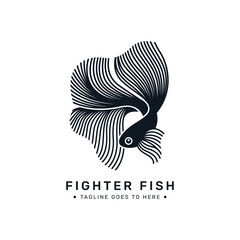 Betta fish vector illustration design , fighting fish logo design template