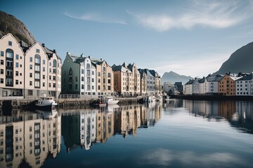 Naklejka premium Lesund, generative artificial intelligence