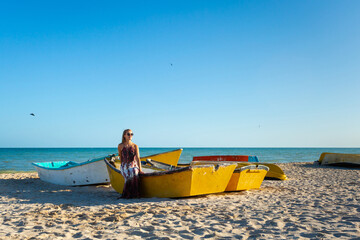 Beautiful Progreso beach in Mexico