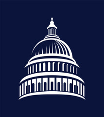 United States Capitol building icon in Washington DC Logo Design