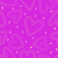 Valentines hearts cartoon pattern for wrapping and kids clothes print and fabrics and gift box