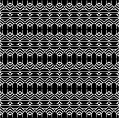 Vector geometric seamless pattern. Minimal ornamental background with abstract shapes. Black and white texture. Simple abstract ornament background. Dark repeat design for decor, fabric, cloth.