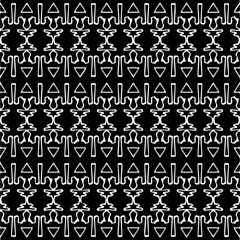Vector geometric seamless pattern. Minimal ornamental background with abstract shapes. Black and white texture. Simple abstract ornament background. Dark repeat design for decor, fabric, cloth.