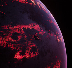 Planet, space, 3d illustration, 3d rendering