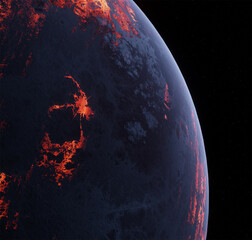 Planet, space, 3d illustration, 3d rendering