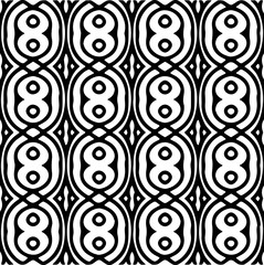 Vector geometric seamless pattern. Minimal ornamental background with abstract shapes. Black and white texture. Simple abstract ornament background. Dark repeat design for decor, fabric, cloth.