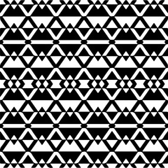 Vector geometric seamless pattern. Minimal ornamental background with abstract shapes. Black and white texture. Simple abstract ornament background. Dark repeat design for decor, fabric, cloth.