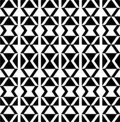 Vector geometric seamless pattern. Minimal ornamental background with abstract shapes. Black and white texture. Simple abstract ornament background. Dark repeat design for decor, fabric, cloth.