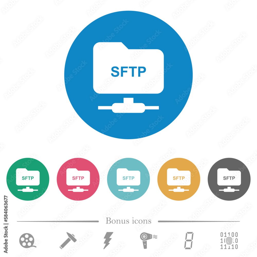 Poster ftp over ssh flat round icons
