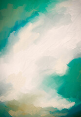 Impressionistic Cloudscape with Teal - Digital Painting, Art, Artwork, Illustration for Background, Backdrop, or Wallpaper – Also for Ads, Fliers, Posters, invitations, publications, etc.