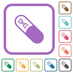 Medicine with dna molecule simple icons