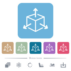 Scalability flat icons on color rounded square backgrounds