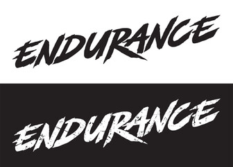 ENDURANCE. Hand lettering design set. Vector Illustration.