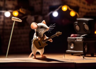 Mouse Rock Star Musician Generative AI