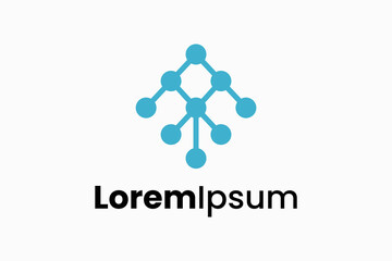 arrow up molecule or connection logo vector sign