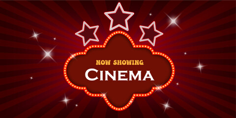 Retro cinema shiny background with stars