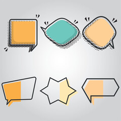 Set of empty colored comic speech bubble Vector