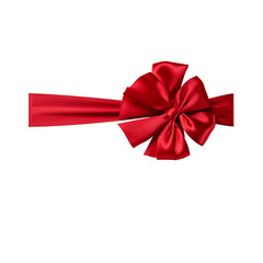 red ribbon with bow for gift box