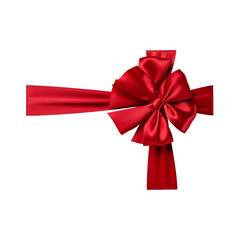 red ribbon with bow for gift box